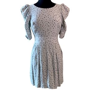 BCBGeneration Dress Dewdrop Combo Size 6 Puff Shoulders Pockets